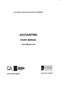 Accounting Study Manual CA Certificate Level