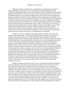 Walgreens Case Analysis: Organizational Change Strategy