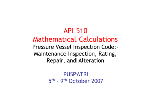 API 510 Mathematical Calculations for Pressure Vessel Inspection