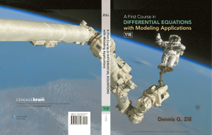 A First Course in Differential Equations with Modeling Applications