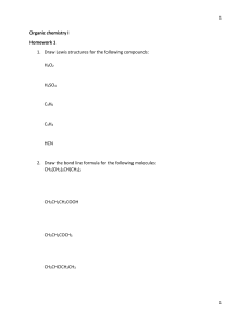 Organic Chemistry I Homework 1: Lewis Structures & Bond-Line Formulas