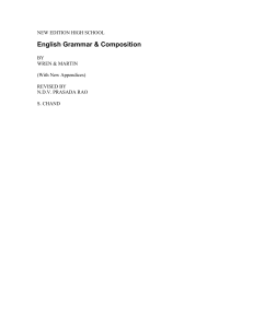 High School English Grammar & Composition Textbook by Wren & Martin