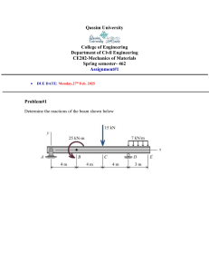 Qassim University CE202 Assignment 1: Beam Reactions