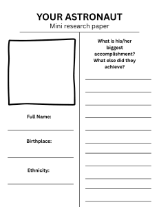 Your Astronaut Mini Research Paper Template
