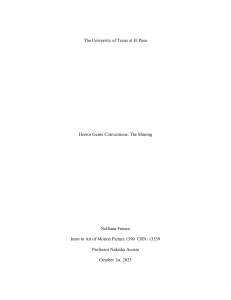 Horror Genre Conventions: The Shining Analysis