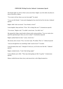 Writing Exercise: Induced vs. Autonomous Speech