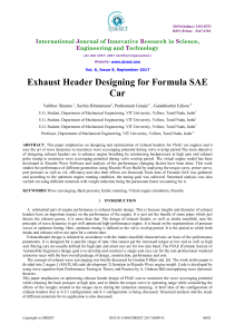 Exhaust Header Designing for Formula SAE Car