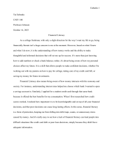 Financial Literacy Essay