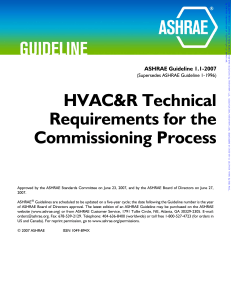 ASHRAE Guideline 1.1-2007: HVAC&R Commissioning Process