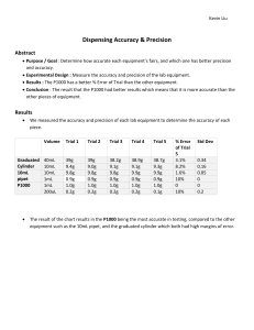 Lab Report: Dispensing Accuracy & Precision of Lab Equipment