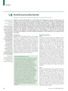 Borderline Personality Disorder: A Lancet Seminar