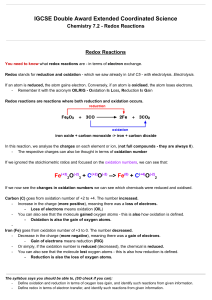 IGCSE Chemistry 7.2: Redox Reactions Explained