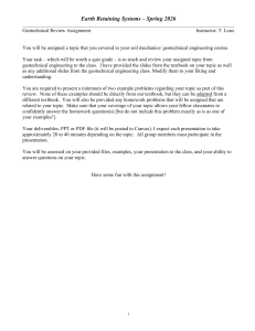 Geotechnical Review Assignment: Earth Retaining Systems Spring 2026