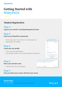 Getting Started with WileyPLUS Student Registration Guide