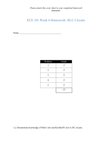 ECE 101 Week 6 Homework: RLC Circuits