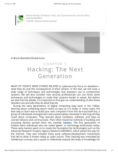 Chapter 1: Hacking The Next Generation - Ethical Hacking Textbook