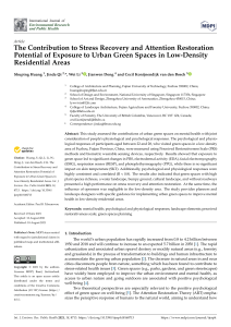 Urban Green Spaces and Mental Health: Stress Recovery in Low-Density Areas
