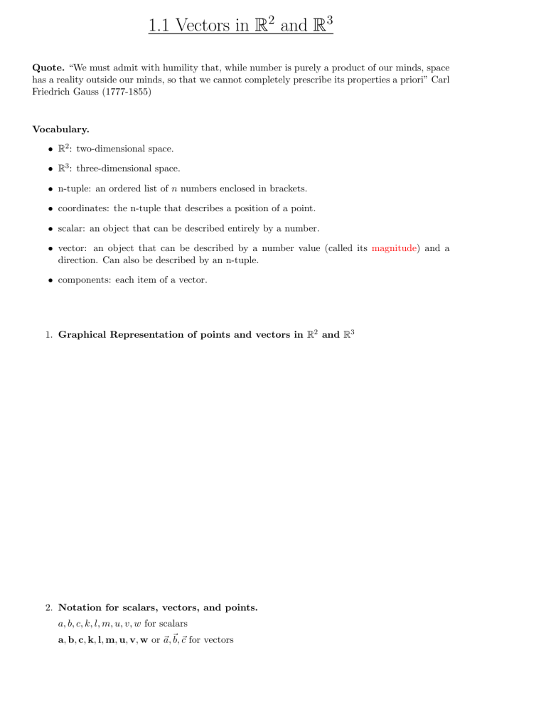 Vectors in R² and R³: Definitions, Properties, and Equations