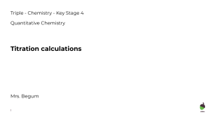Titration Calculations Worksheet - KS4 Chemistry