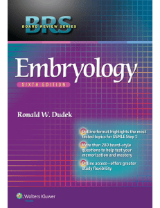 BRS Embryology Sixth Edition Textbook