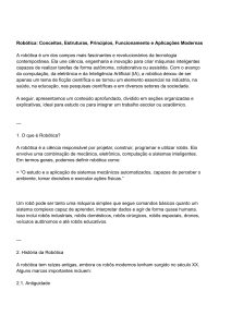 Rob&oacute;tica: Conceitos, Estruturas, Princ&iacute;pios, Funcionamento e Aplica&ccedil;&otilde;es Modernas