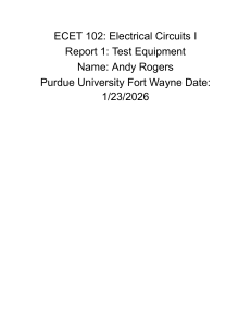 ECET 102 Lab Report 1: Test Equipment for Electrical Circuits I
