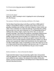 Summary of Mayer's Learning to Write Chapter