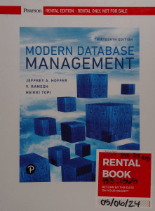 Modern Database Management 13th Edition Textbook