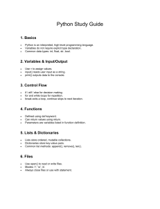 Python Study Guide: Basics to Files