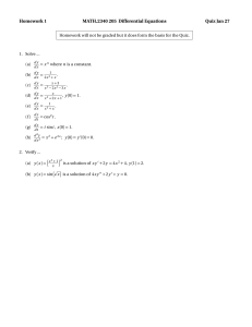 MATH.2340 205 Differential Equations Homework 1
