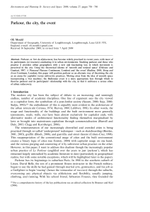 Parkour, the City, and the Event: Urban Geography Research