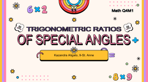 Trigonometric Ratios of Special Angles