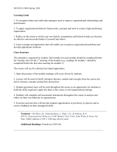 MGT620 Syllabus: Organizational Behavior