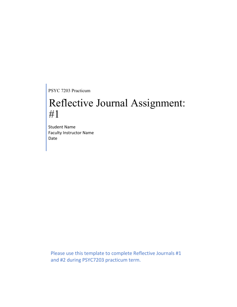 PSYC 7203 Reflective Journal Template #1