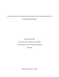Opioid Overdoses in BC Indigenous Communities During COVID-19
