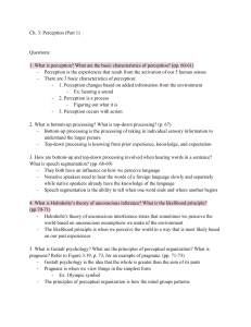 Chapter 3: Perception (Part 1) Questions and Answers
