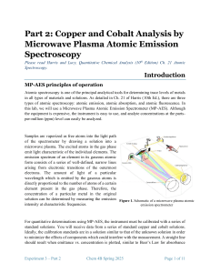 Copper and Cobalt Analysis by MP-AES Lab Manual