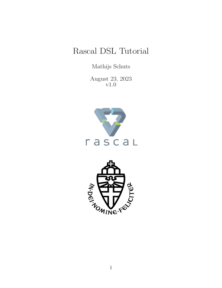 Rascal DSL Tutorial: Create Domain-Specific Languages