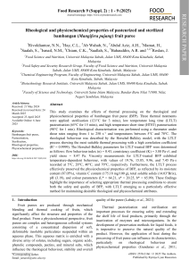 Rheological & Physicochemical Properties of Bambangan Fruit Puree