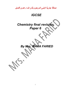 IGCSE Chemistry Paper 6 Revision Guide