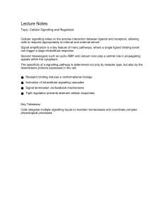Cellular Signalling and Regulation Lecture Notes