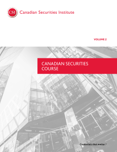 Canadian Securities Course Volume 2: Investment Analysis & Portfolio Management