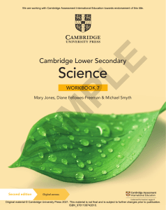 Cambridge Lower Secondary Science Workbook 7