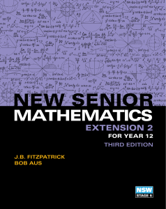 New Senior Mathematics Extension 2 Year 12 Textbook