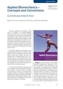 Book Review: Applied Biomechanics &ndash; Concepts and Connections
