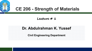 CE 206 Strength of Materials Lecture 1