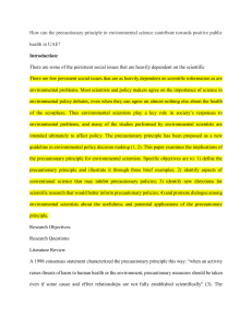 Precautionary Principle in Environmental Science for UAE Public Health