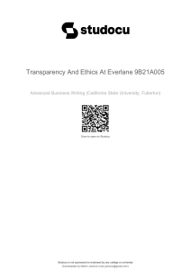 Transparency and Ethics at Everlane Case Study