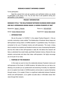Facebook Meme Usage & Self-Expression Consent Form