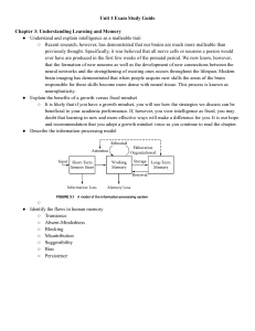 Unit 1 Exam Study Guide: Learning & Memory